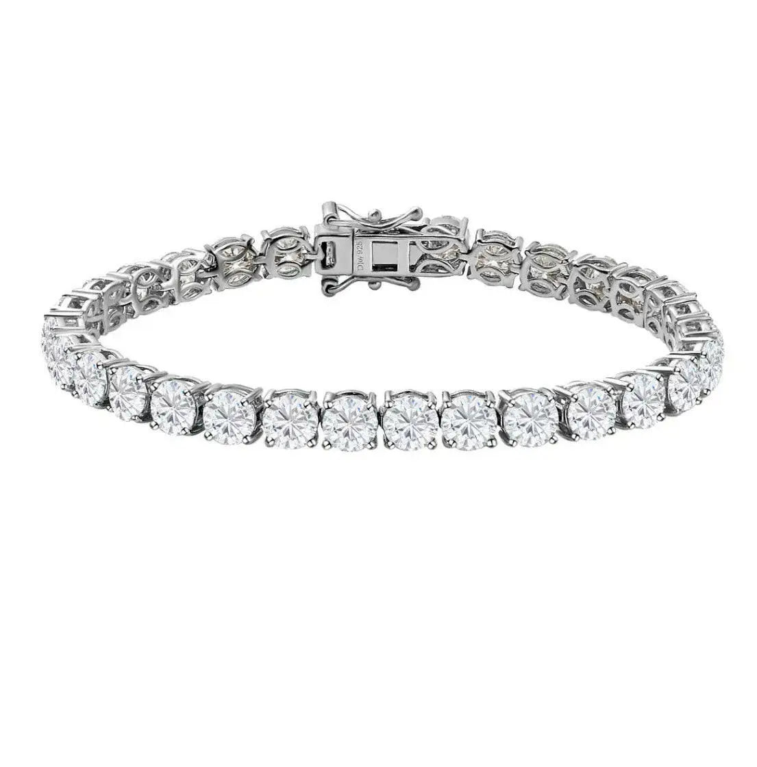 Moissanite Diamond White Gold Bracelet, Silver Tennis Bracelet Belovvie