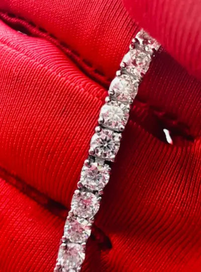 Moissanite Diamond White Gold Bracelet, Silver Tennis Bracelet Belovvie